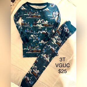 Christmas Train Little Sleepies 3T